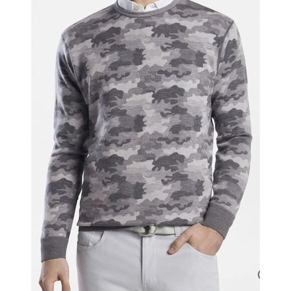 Peter Millar Crown Sport Reversible Camo Wool Crewneck Sweater Size M - Picture 1 of 8
